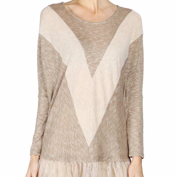 Anthropologie Sweaters - A'REVE anthropolpgie  over sized V Top W/Laced hem
